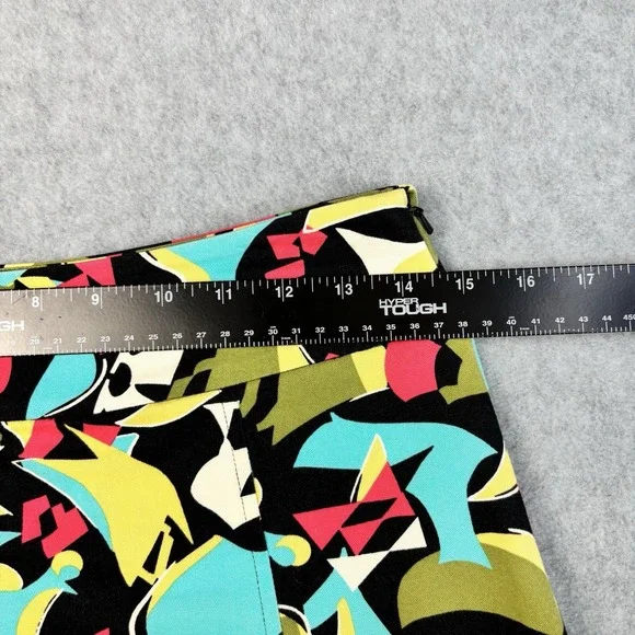 Talbots Multicolor Print Side Zip Pleated Skirt Womens Size 4 Stretch Cotton - Picture 6 of 9